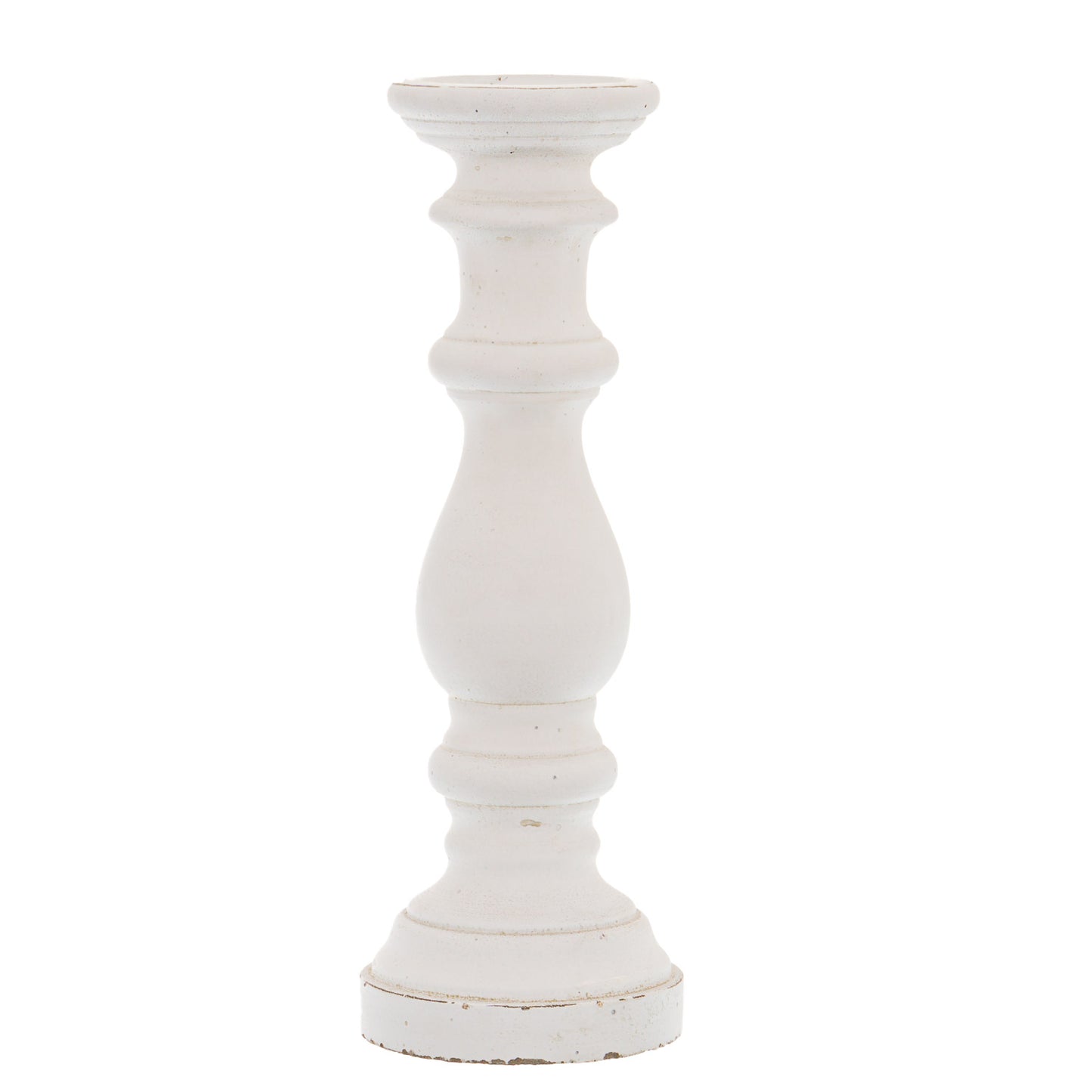 Matt White Ceramic Column Candle Holder