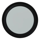 Black Wood Round Framed Mirror