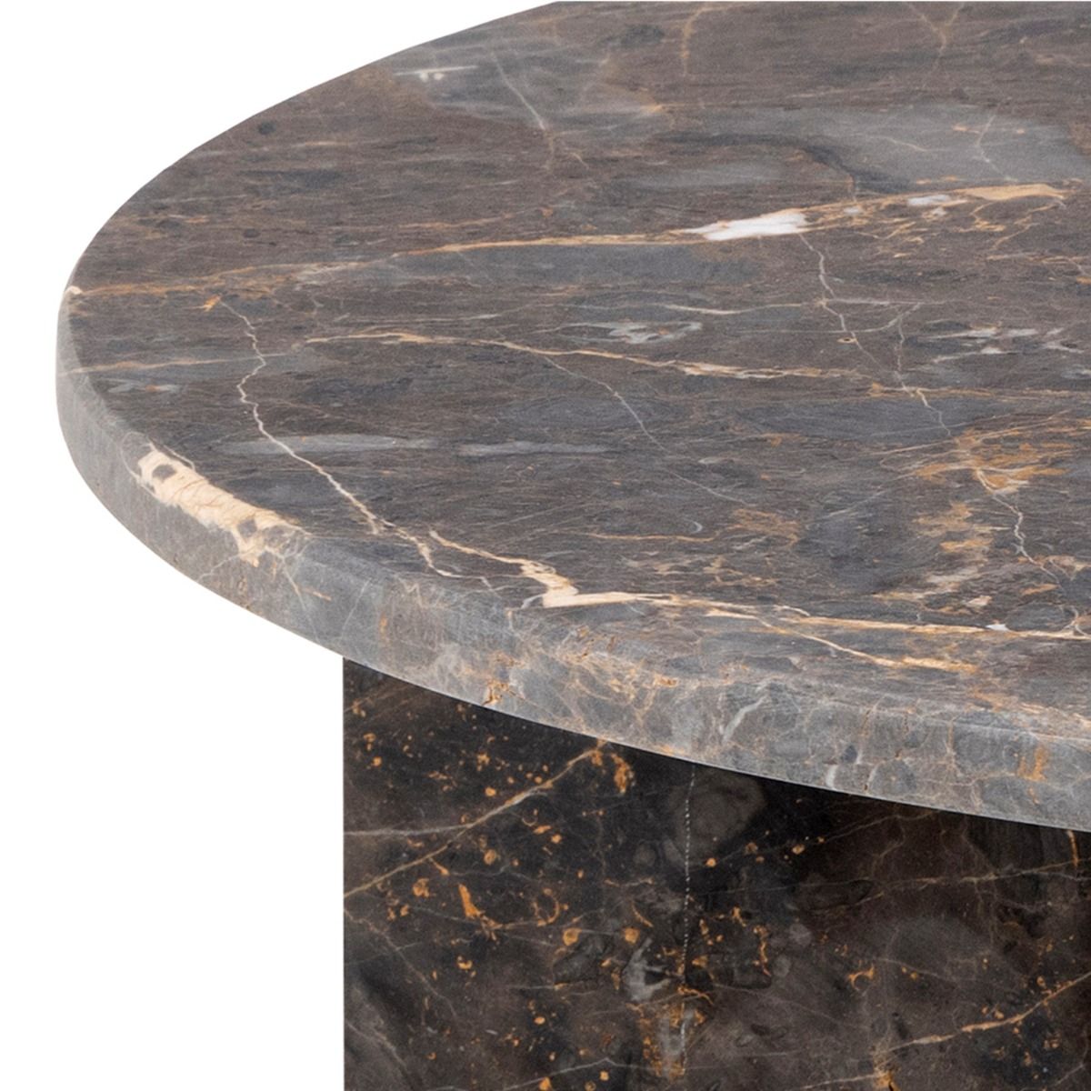 Vega Round Coffee Table in Marron Marble