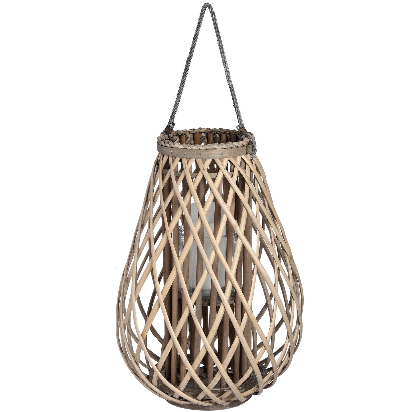 Wicker Bulbous Lantern
