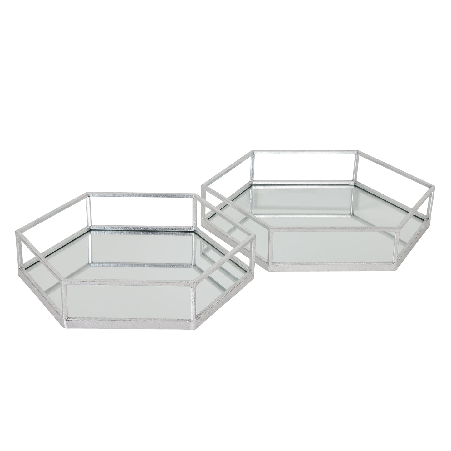 Gold Hexagon Set Of Two Trays