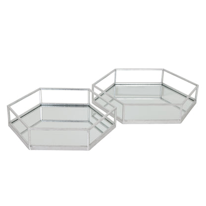 Gold Hexagon Set Of Two Trays