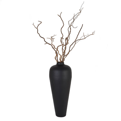 Matt Black Hammered Vase With Lid