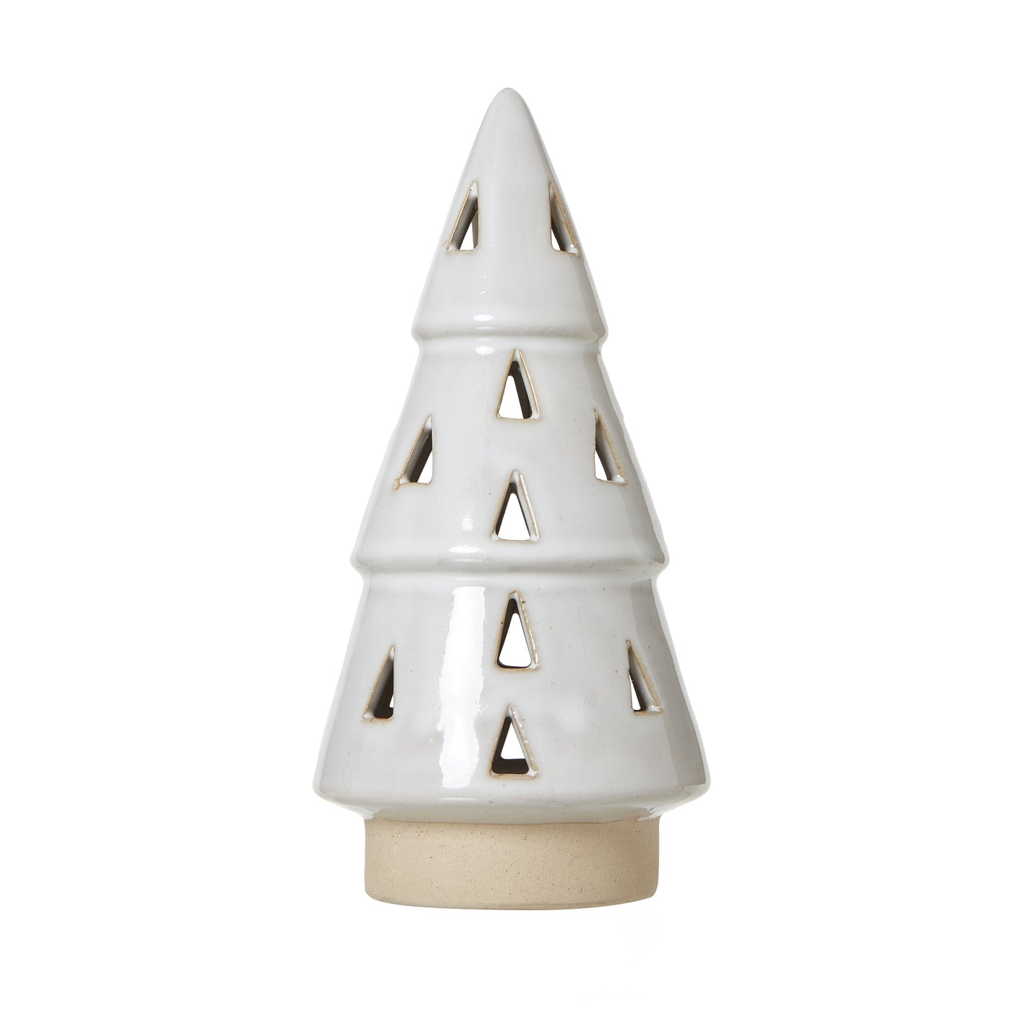 White Ceramic Cut-Out Tree With LED Lights