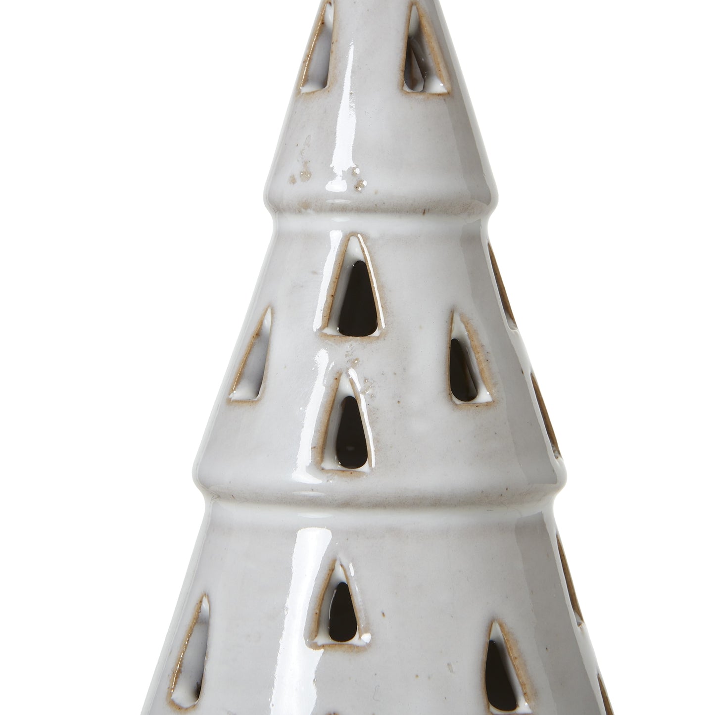 White Ceramic Cut-Out Tree With LED Lights