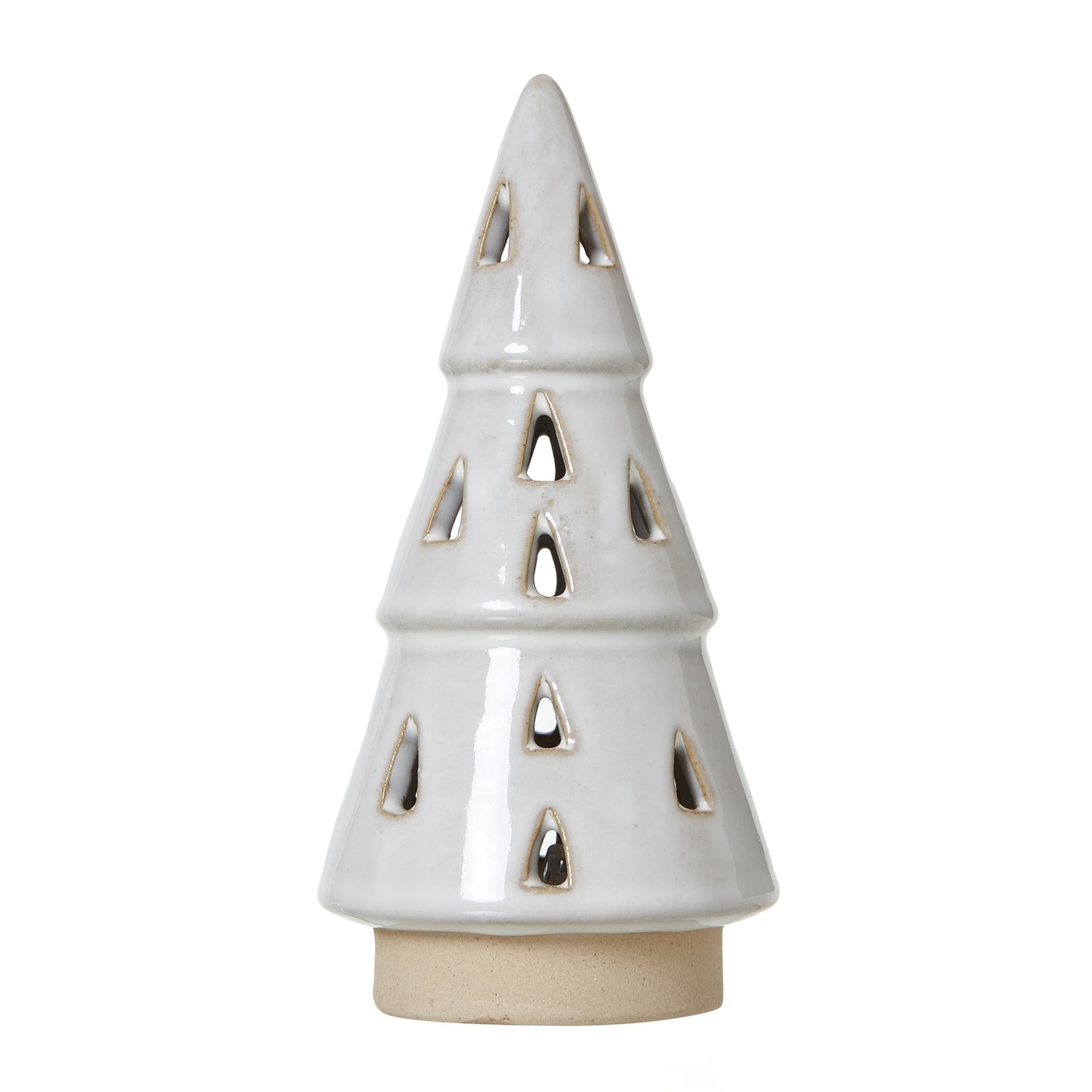 White Ceramic Cut-Out Tree With LED Lights