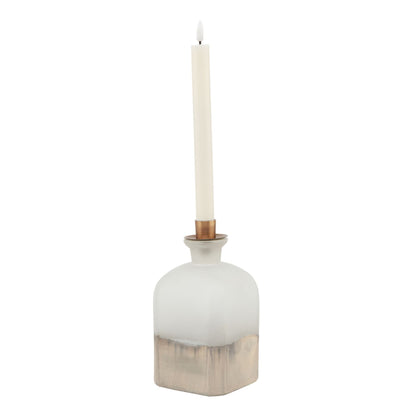Burnished Dipped and Aged Brass Candle Holder Vase