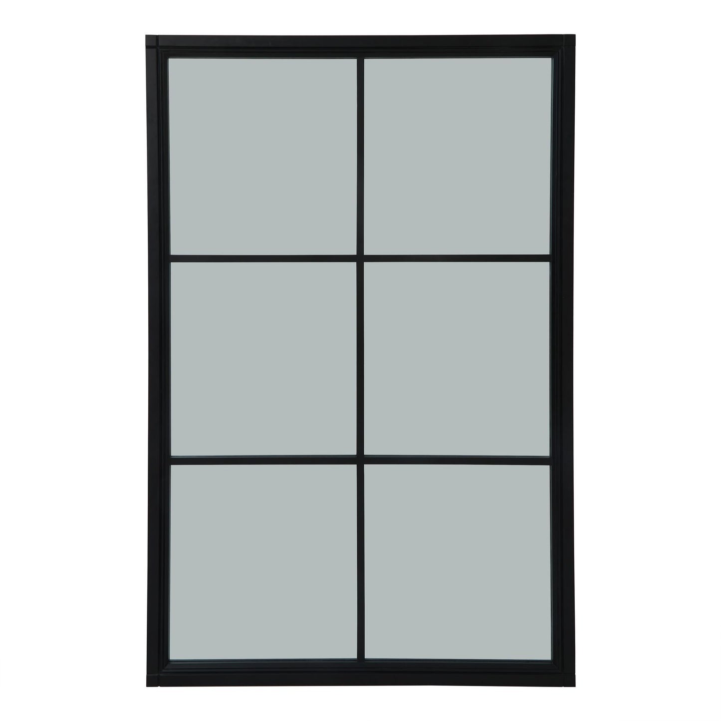 Black Wood Window Mirror