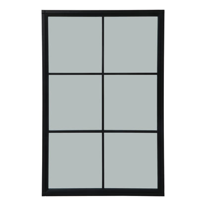 Black Wood Window Mirror
