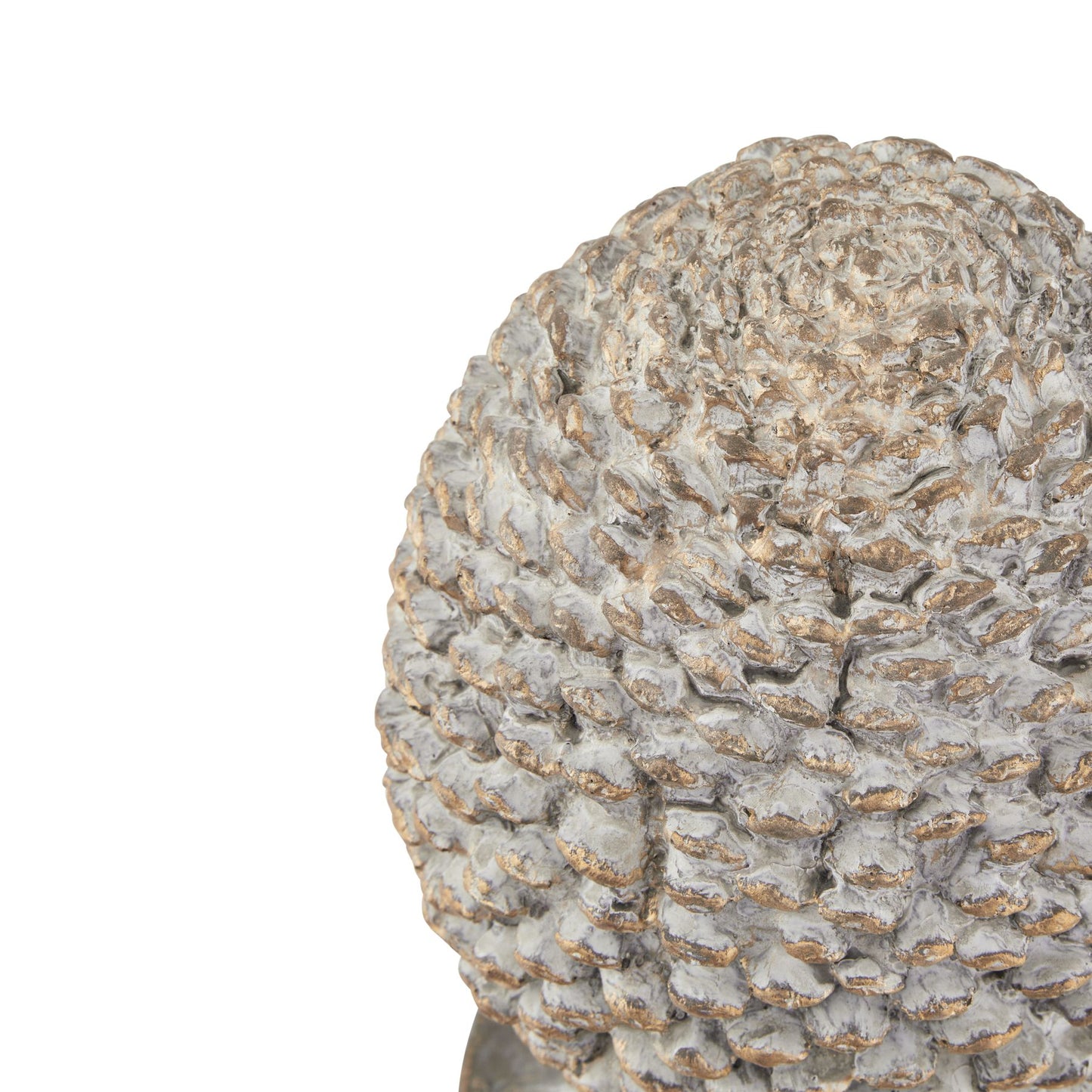 Stone Effect Pinecone Ornament | Golden Accents