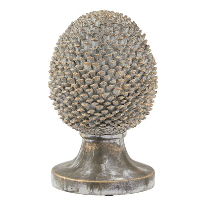 Stone Effect Pinecone Ornament | Golden Accents