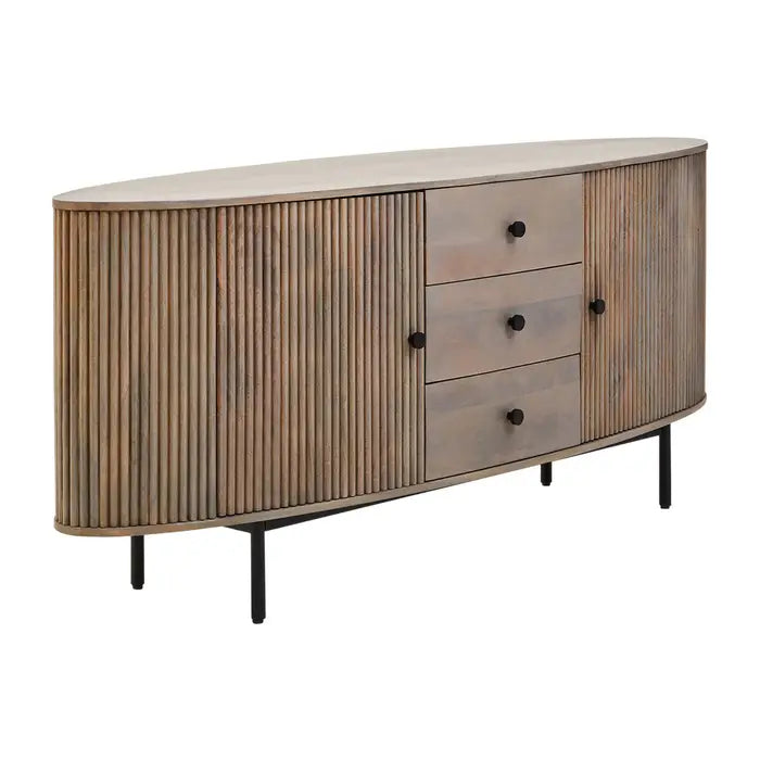 Verona Grey Mango Wood 3-Drawer Sideboard