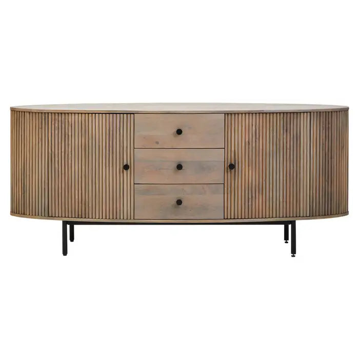 Verona Grey Mango Wood 3-Drawer Sideboard