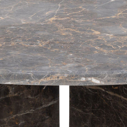 Vega Round Coffee Table in Marron Marble