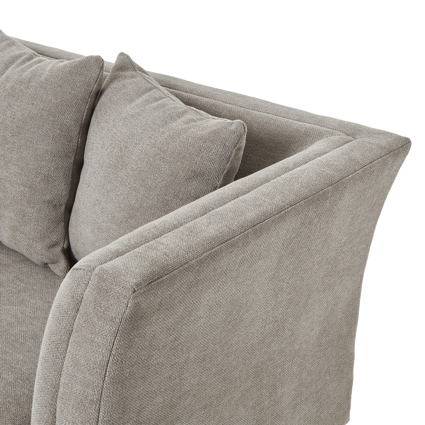 Vesper Taupe Cushion Back Three Seater Sofa-a