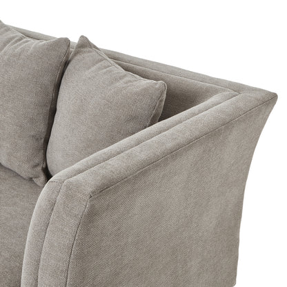 Vesper Taupe Cushion Back Three Seater Sofa-a